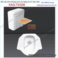 Bồn cầu xí xổm và két nước treo bằng sứ HC KAG-TXG06