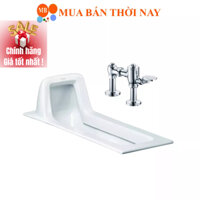 Bồn cầu xổm CAESAR C1230 kiểu dáng mới 2023, Kết hợp Van xả gạt dùng để xả nước BF525