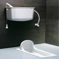 Bồn cầu xổm két nước treo tường Caesar CS1280