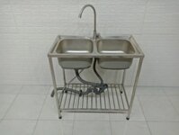 Bồn, Chậu rửa chén bát 1, 2 ngăn lớn INOX SUS 304 có chân giá rẻ Tphcm, Hà Nội