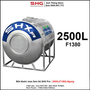 Bồn Inox Sơn Hà SH-2500-Ngang (Ф1380)