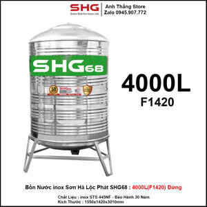 Bồn Inox Sơn Hà Đứng SH-4000 (Ф1420)