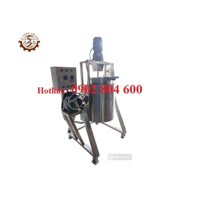 Bồn Khuấy Gia Nhiệt sáp đèn cầy, đạm cá, cồn thạch 100 lít có chế độ nghiêng thùng đổ liệu