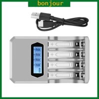 Bon Loại C Chạy Bằng 4 Khe Cắm Sạc AA 3A Khe Cắm Sạc Nhanh Có Màn Hình LCD Cho 1 2V NiMH NiCD AA 3A Pin