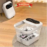 Bồn Ngâm Chân Massage CHIGO Gấp Gọn Có Đèn Hồng Ngoại Con Lăn Tự Xoay Kèm Thảo Dược Bảo Hành 12 Tháng