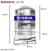 Bồn nước inox 1000lit đứng