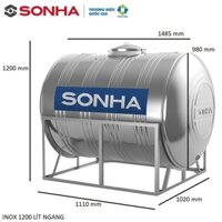Bồn nước inox 1200lit ngang