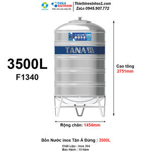 Bồn nước inox Đại Thành 3500L đứng