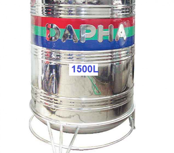 Bồn nước inox Dapha xuất khẩu đứng 1500L