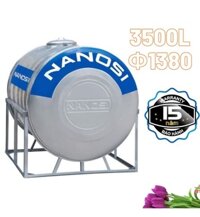 Bồn Nước Inox Nanosi 3500L Nằm Phi 1380 NA 3500N F1380