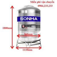 Bồn nước inox sơn hà 1000 lít đứng đk 960