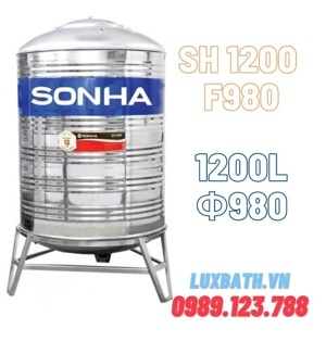 Bồn nước Inox Sơn Hà đứng 1200L (Φ980)