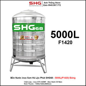 Bồn nước inox Sơn Hà F1420 đứng - 5000L