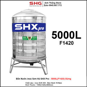 Bồn nước inox Sơn Hà F1420 đứng - 5000L