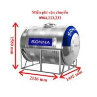 Bồn nước inox sơn hà ngang 3000 lít đk 1380