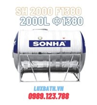 Bồn Nước Inox SUS304 Sơn Hà 2000 Lít Nằm Ngang SH 2000N F1380
