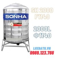 Bồn Nước Inox SUS304 Sơn Hà 2000L Đứng SH 2000D F1140
