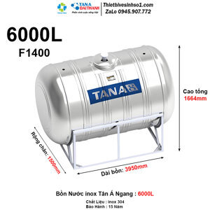 Bồn nước inox Tân Á Đại Thành 6000L