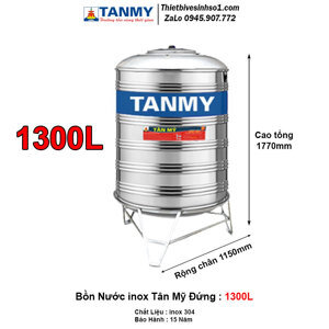 Bồn nước inox Tân Mỹ đứng TM-1300L