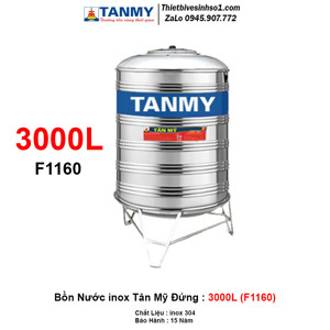 Bồn nước inox Tân Mỹ đứng TM-3000L