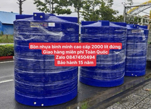 Bồn nước nhựa Bình Minh 2000 lít đứng thấp