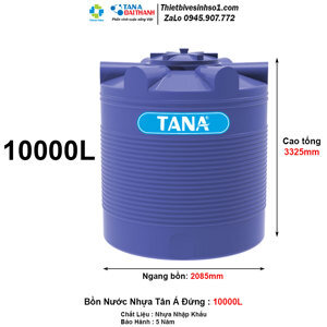 Bồn nước nhựa đứng Tân Á - 10000 lít