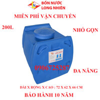 Bồn nước nhựa nằm giá rẻ Long Nhiên 200L, đa năng, nhỏ gọn, mini, bảo hành 10 năm