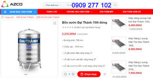Bồn nước nhựa tiêu chuẩn Nam Thành 300 lít đứng