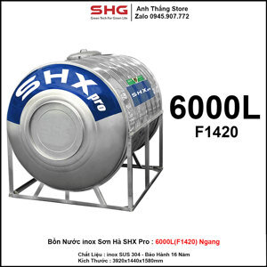 Bồn nước Sơn Hà Ngang F1420, 6000L