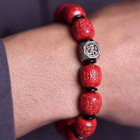 Bốn Quái Vật Thần Thoại Thấp Cinnabar Imperial Cát Giấy Hạt Benming Năm Nam Vòng Tay Giấy Hạt Vòng Tay Tây Tạng Đạo Thanh Long