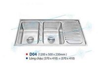 Bồn rửa bát inox 2 hố 1 bàn WINLAND D04