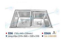 Bồn rửa bát inox 2 hố lệch WINLAND E06