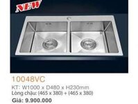 Bồn rửa bát inox SUS304 2 hố lớn EROWIN 10048VC