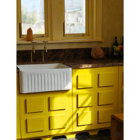 Bồn rửa bát một ngăn bằng sứ phong cách châu Âu, sâu lòng chống bắn