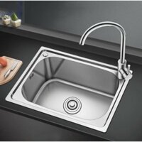 Bồn rửa chén 1 ngăn, chậu rửa bát 1 hố, hộc Inox 304 Kích thước 42×37 giá rẻ tại Tphcm, lắp cho phòng nhà trọ