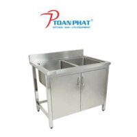 BỒN RỬA CHÉN 2 NGĂN CÓ CỬA MỞ