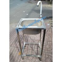 Bồn rửa chén, chậu rửa bát 1 ngăn lớn có chân Inox 304 giá sỉ lẻ rẻ nhất TPHCM