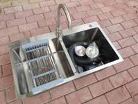 Bồn rửa chén, chậu rửa chén bát Inox 304 2 ngăn giá rẻ tại Quận 10