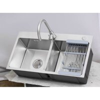 Bồn rửa chén, chậu rửa chén bát đúc INOX SUS 304 2 hộc đều 82*45cm giá rẻ nhất TOÀN QUỐC. CHỌN HỎA TỐC SHIP 2H TPHCM