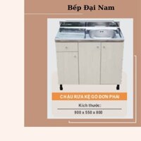 Bồn rửa chén có kệ gỗ sản xuất tại Bếp Đại Nam hàng cao cấp, chậu rửa bát inox kệ gỗ không han rỉ, bảo hành 12 tháng