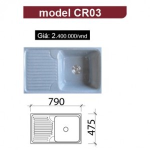Bồn rửa chén đá nhân tạo 2 hộc CR02