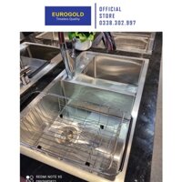 Bồn Rửa Chén EuroGold EUS28248 Chậu Rửa Bát Inox 304 2 Hố Nhập Khẩu Chính Hãng