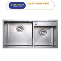 Bồn Rửa Chén 💥 FREESHIP 💥 Chậu Rửa Bát Inox 304 2 Hố Nhập Khẩu Chính Hãng EuroGold EUS28248