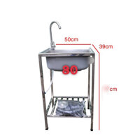 Bồn rửa chén inox 1 ngăn có chân giá rẻ Hcm ( 42-37 cm)