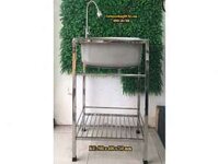 Bồn rửa chén inox 1 ngăn có chân