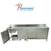 BỒN RỬA CHÉN INOX 1 NGĂN CÓ TỦ