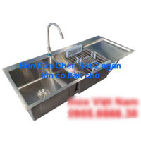 Bồn Rửa Chén Inox 2 Ngăn Cánh Phải 100cm-48-22cm