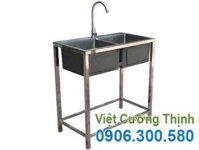Bồn Rửa Chén Inox 2 Ngăn Có Khung Chân CR-107
