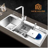 Bồn rửa chén inox 304 2 hộc 10048DRT Nice house - Chuyên thiết bị vệ sinh