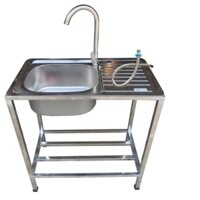 Bồn rửa chén Inox có chân 1 ngăn có bàn chờ giá rẻ tại Tphcm, Hà Nội